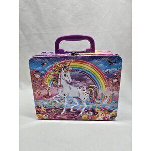 Lisa Frank ~UNICORN RAINBOW Tin Butterflies Metal Embossed Lunchbox Tin